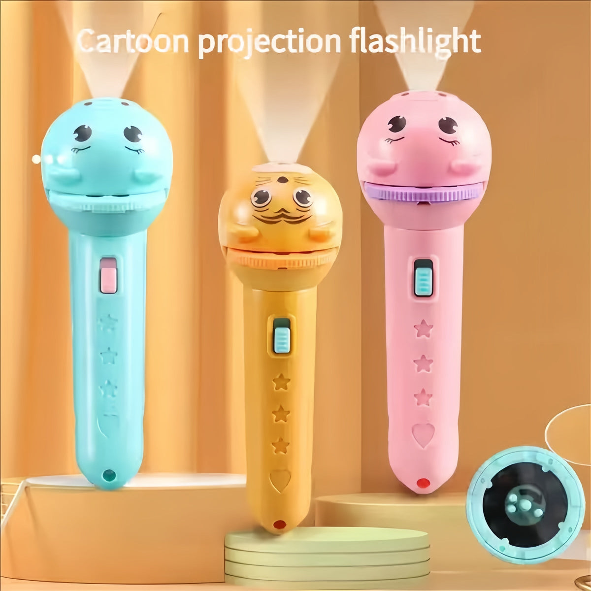 3 Slide Films Projection Torch Light Toy ----24 random patterns
